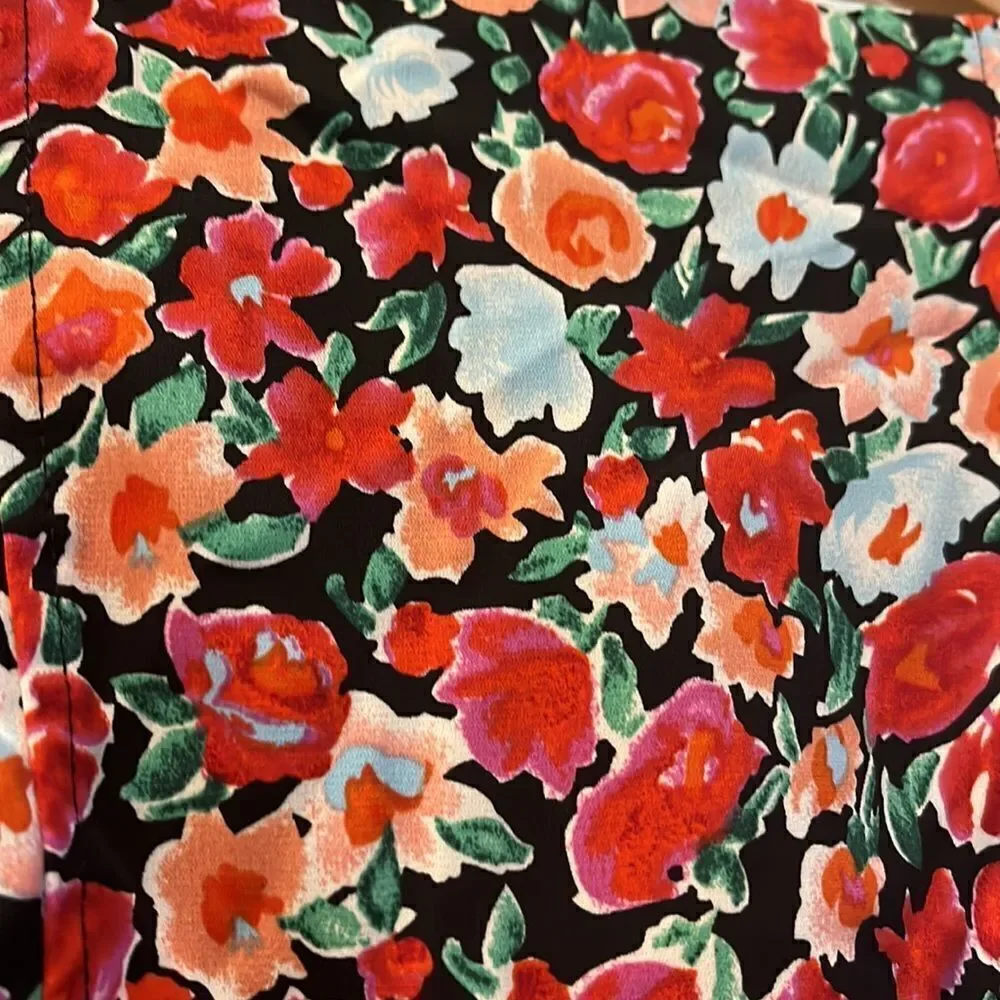 ASTR The Label Floral Elbow Sleeve Cropped Blouse,‎ Large, NWT
